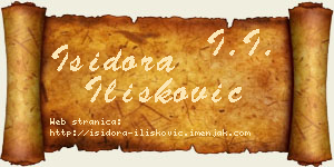 Isidora Ilišković vizit kartica